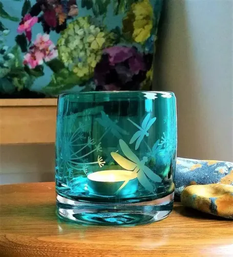 tealight - aqua transparent - organic